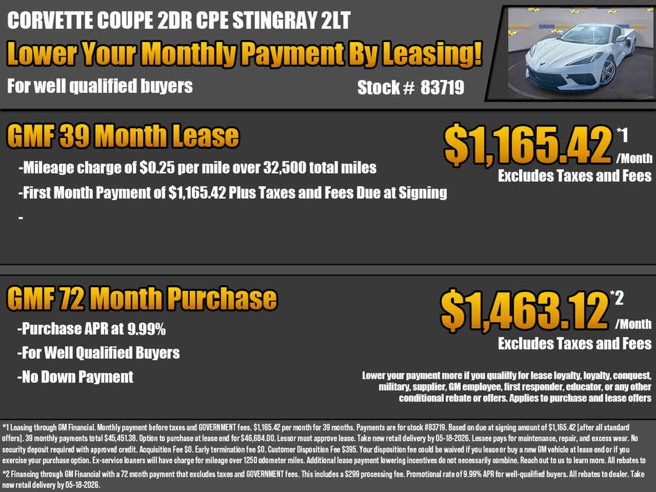 New 2026 Chevrolet Corvette Stingray Preferred Cpe w/ 2LT RWD image 2