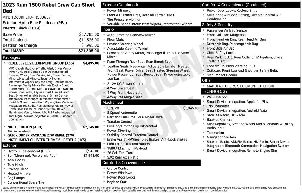 Used 2023 RAM 1500 Rebel w/ Rebel Level 2 Equipment Group AWD/4WD image 10