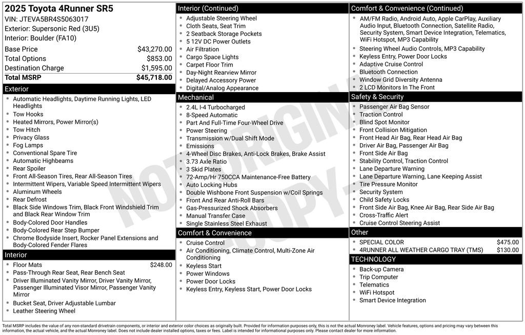 Certified 2025 Toyota 4Runner SR5 AWD/4WD image 29