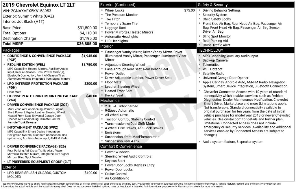 Used 2019 Chevrolet Equinox LT AWD/4WD image 3