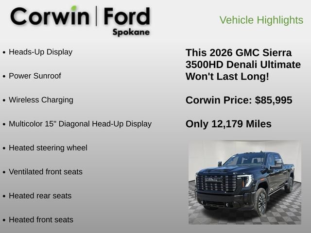 Used 2026 GMC Sierra 3500 Denali Ultimate w/ LPO, GMC Protection Package AWD/4WD image 12