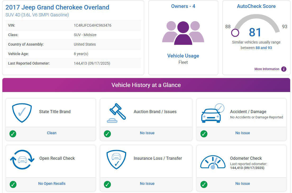 Used 2017 Jeep Grand Cherokee Overland w/ Jeep Active Safety Group image 14