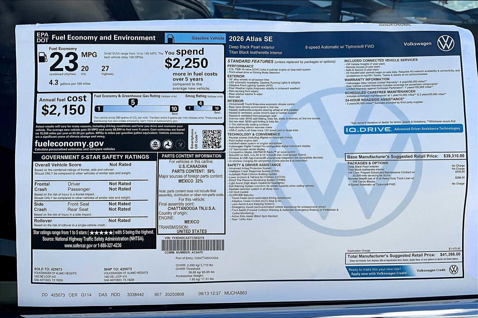 New 2026 Volkswagen Atlas SE image 19