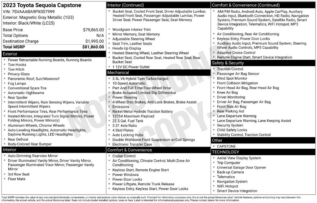 Used 2023 Toyota Sequoia Capstone AWD/4WD image 36