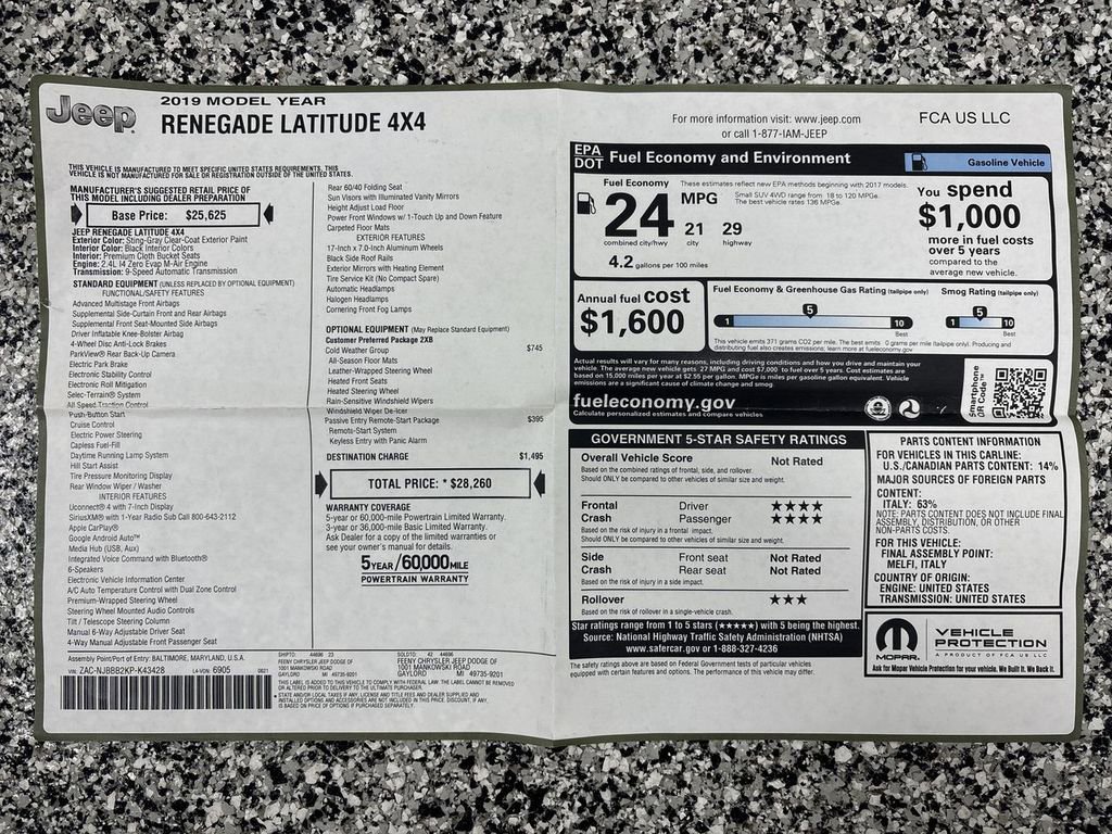 Used 2019 Jeep Renegade Latitude w/ Cold Weather Group image 58