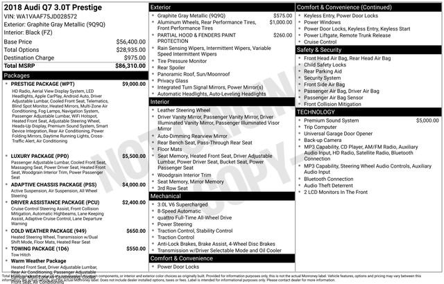 Used 2018 Audi Q7 3.0T Prestige w/ Prestige Package image 33