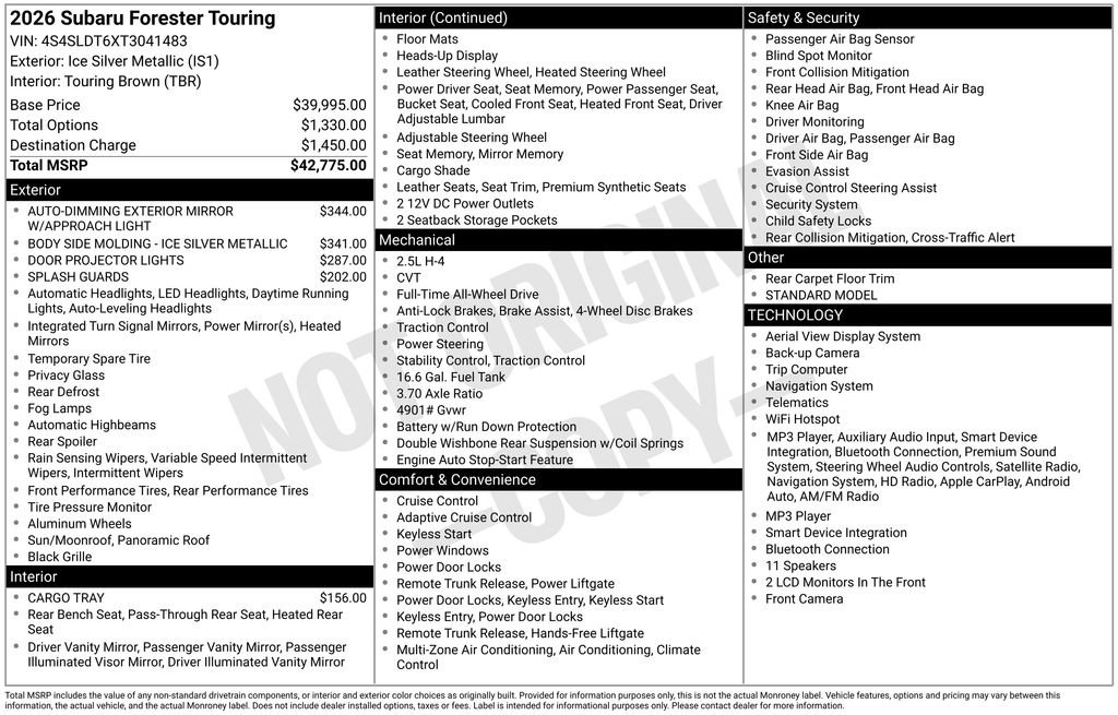 Used 2026 Subaru Forester Touring AWD/4WD image 4