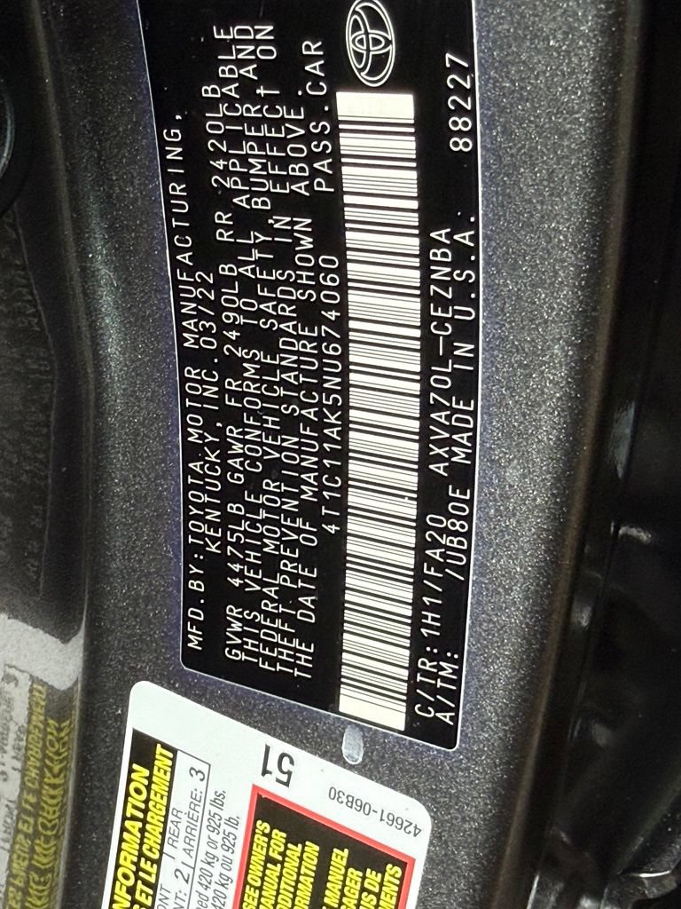 Used 2022 Toyota Camry LE FWD image 41