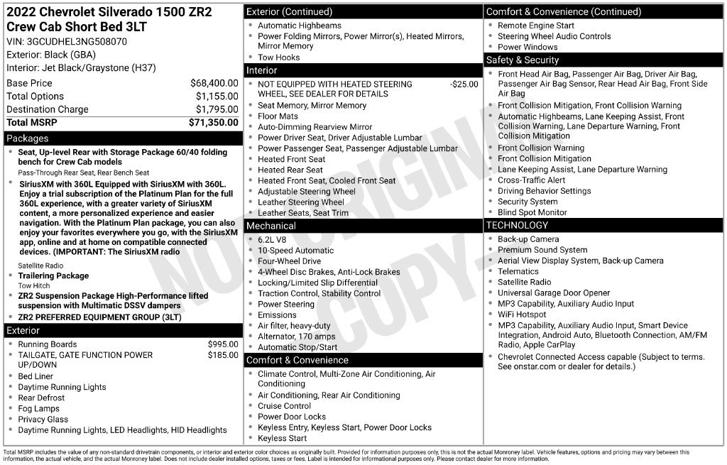 Used 2022 Chevrolet Silverado 1500 ZR2 AWD/4WD image 4
