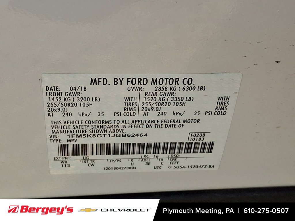 Used 2018 Ford Explorer Sport w/ Equipment Group 401A AWD/4WD image 30