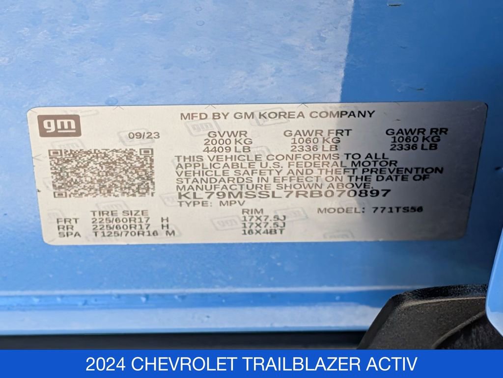 Used 2024 Chevrolet TrailBlazer ACTIV w/ Driver Confidence Package image 33