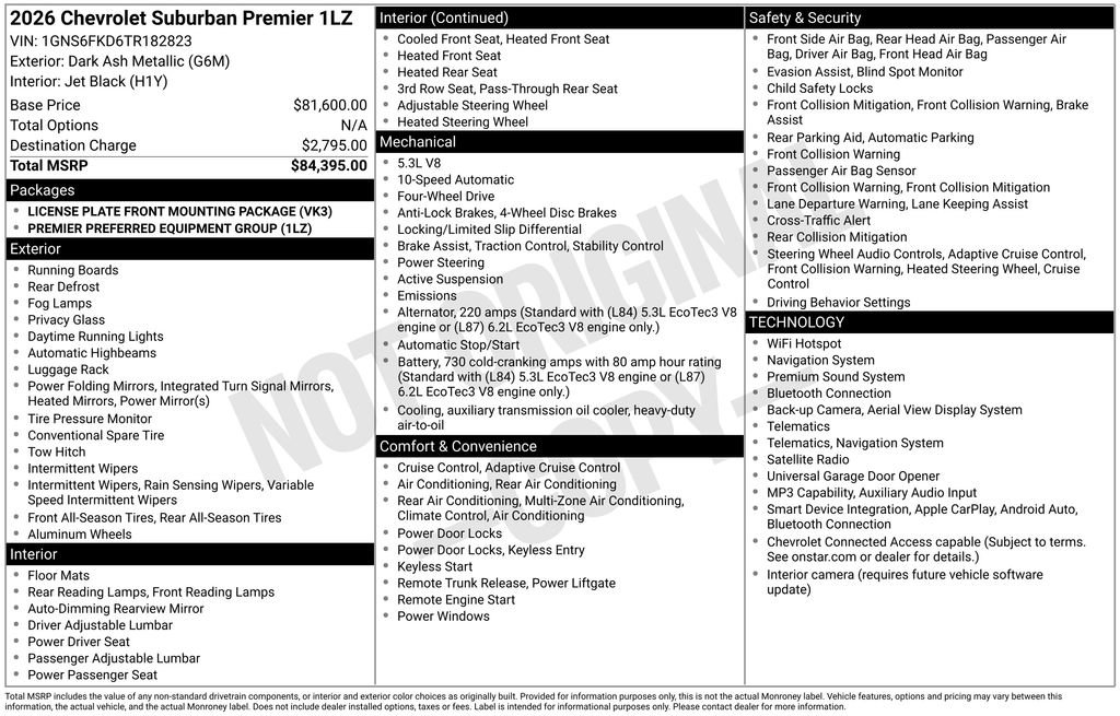Certified 2026 Chevrolet Suburban Premier AWD/4WD image 8
