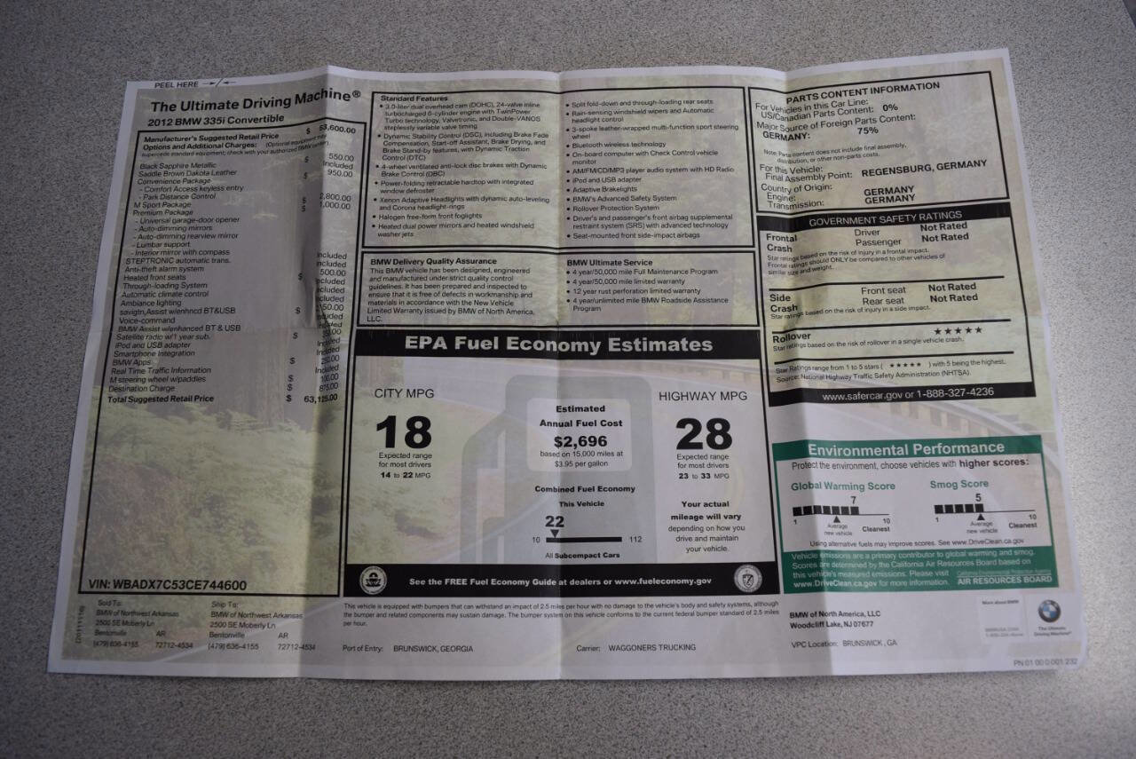 Used 2012 BMW 335i Convertible image 35