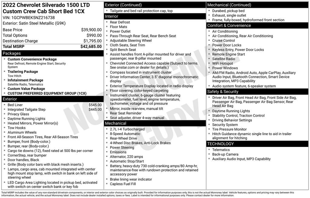 Used 2022 Chevrolet Silverado 1500 Custom RWD image 6