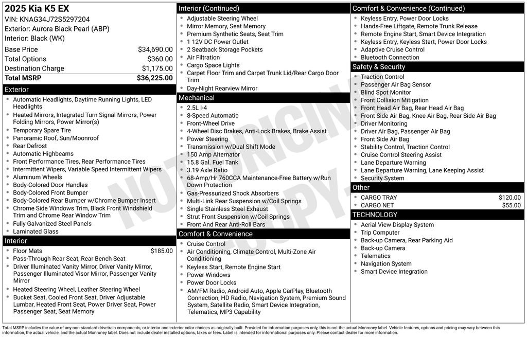 New 2025 Kia K5 EX image 6
