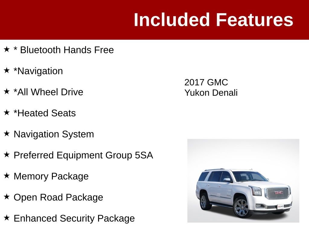 Used 2017 GMC Yukon Denali w/ Open Road Package AWD/4WD image 3