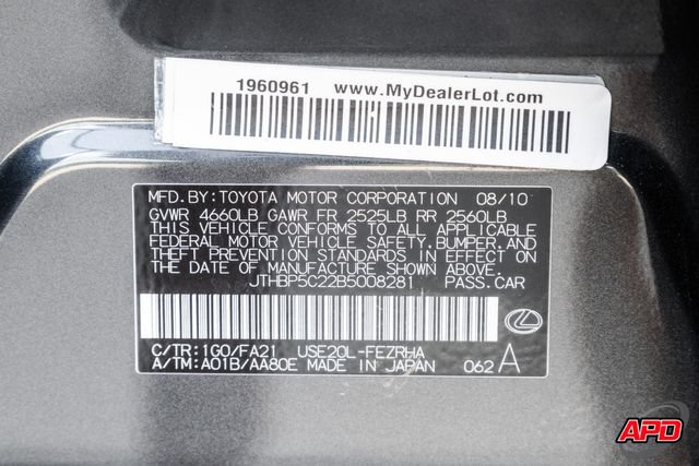 Used 2011 Lexus IS F RWD image 92