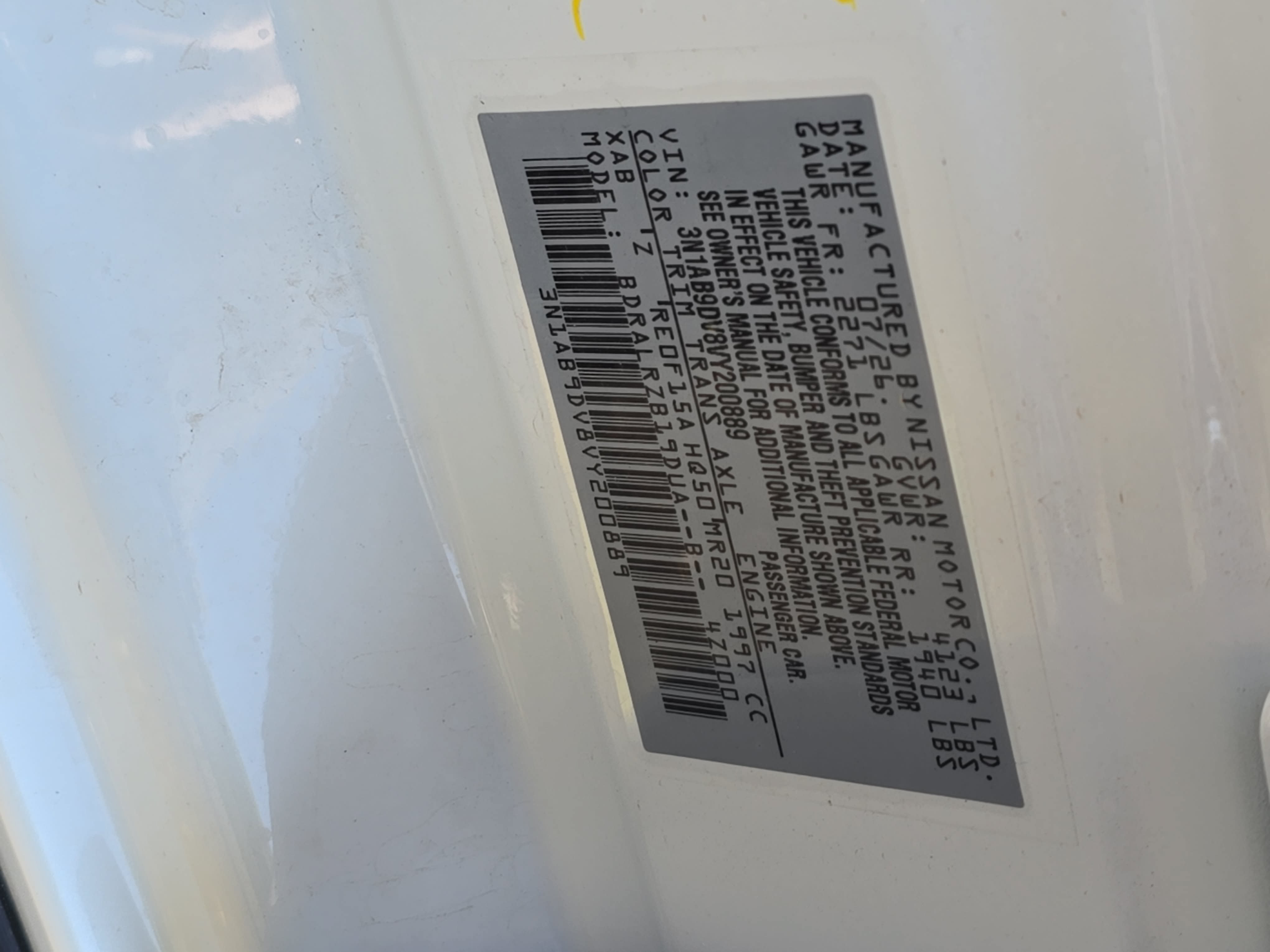 New 2027 Nissan Sentra SR w/ Floor Mat Package FWD image 34