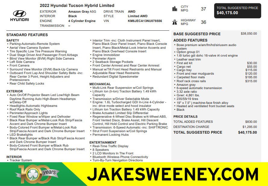 Used 2022 Hyundai Tucson Limited