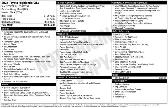 Used 2025 Toyota Highlander XLE image 5