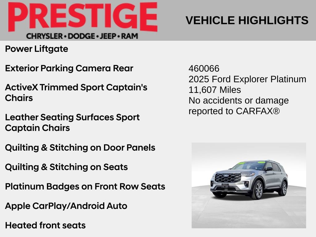 Used 2025 Ford Explorer Platinum w/ Ultimate Package image 4
