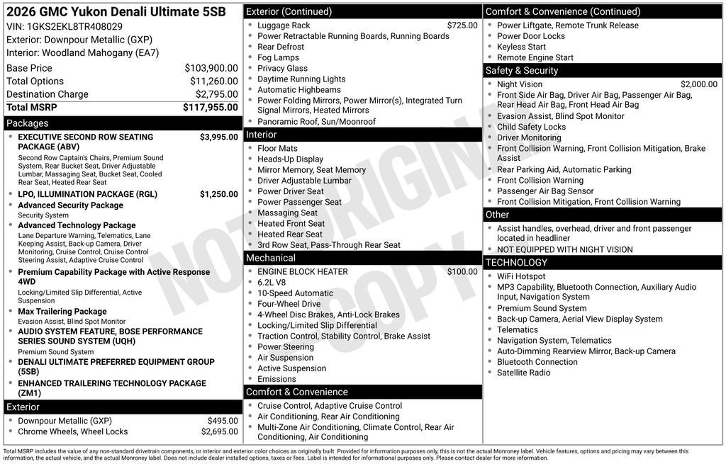 New 2026 GMC Yukon Denali Ultimate AWD/4WD image 25