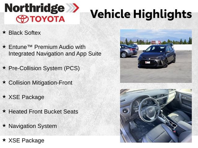 Used 2017 Toyota Corolla XSE w/ Carpet Mat Package (TMS) FWD image 2