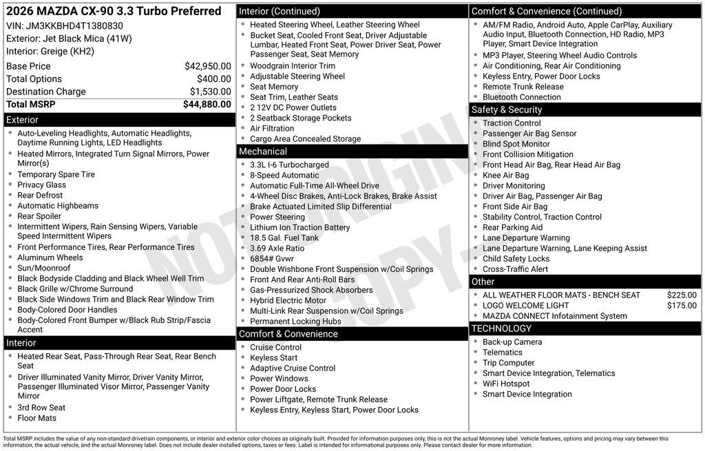 New 2026 MAZDA CX-90 3.3 Turbo w/ Preferred Package image 3