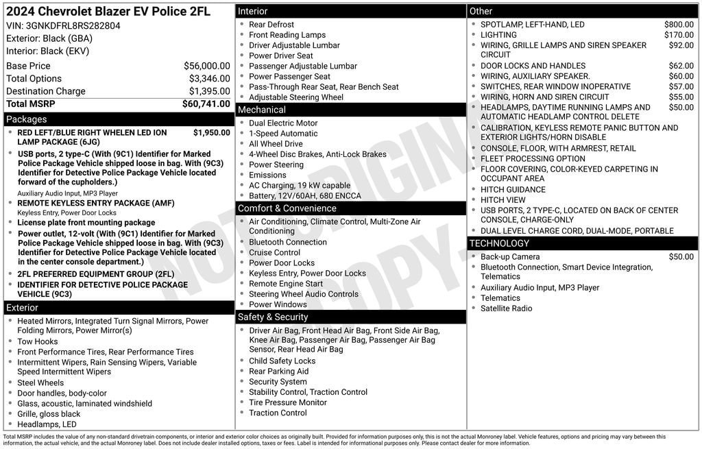 New 2024 Chevrolet Blazer EV AWD Police image 5