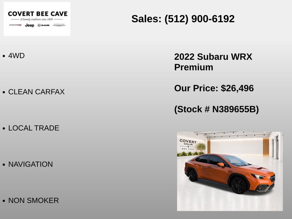 Used 2022 Subaru WRX Premium AWD/4WD image 7
