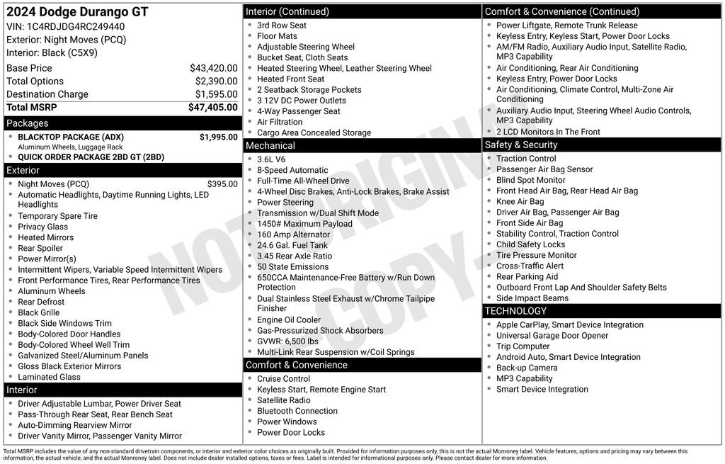 Used 2024 Dodge Durango GT w/ Blacktop Package AWD/4WD image 32