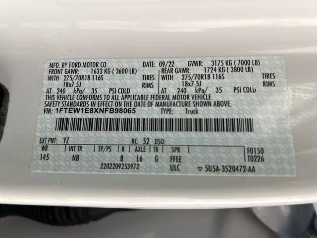 Used 2022 Ford F150 Tremor w/ Equipment Group 402A High image 28