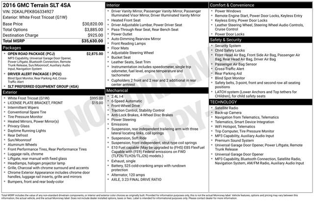 Used 2016 GMC Terrain SLT w/ Open Road Package FWD image 36