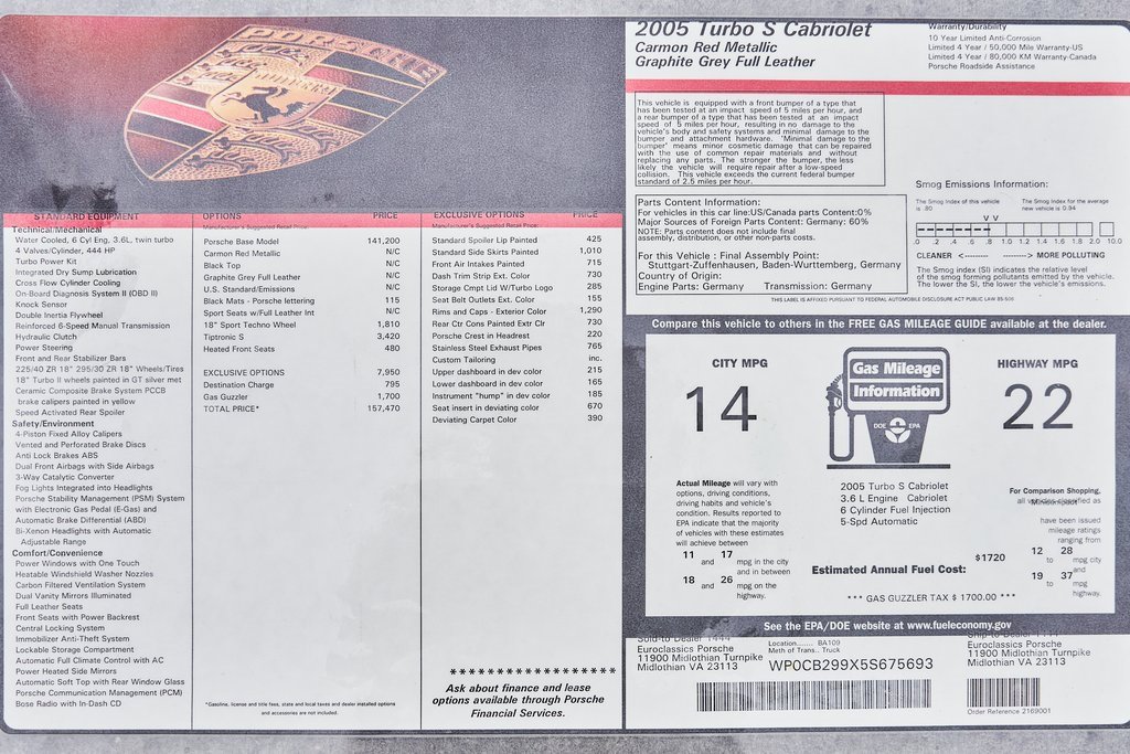 Used 2005 Porsche 911 Turbo image 16