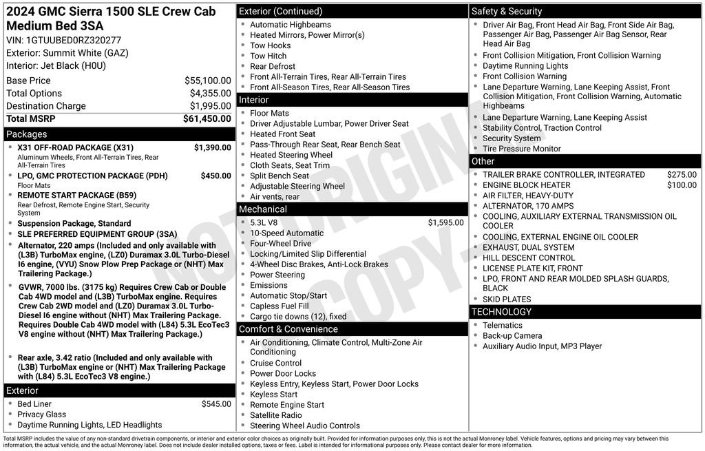 Used 2024 GMC Sierra 1500 SLE w/ X31 Off-Road Package image 3