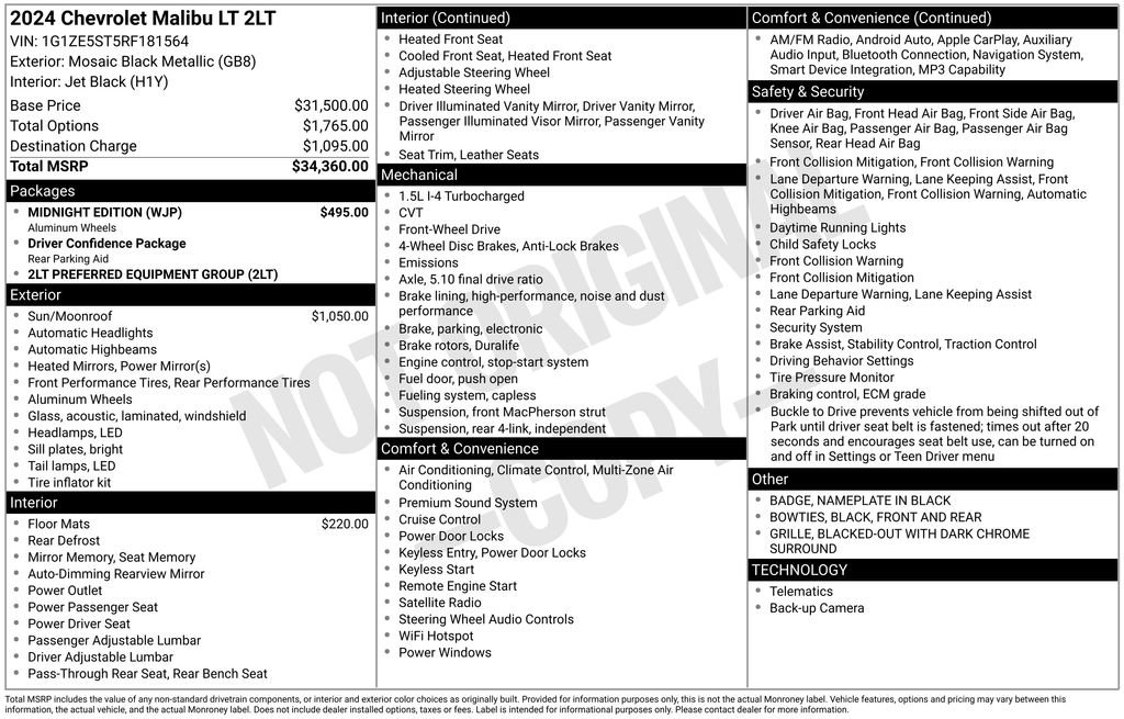 Used 2024 Chevrolet Malibu LT w/ Midnight Edition image 13