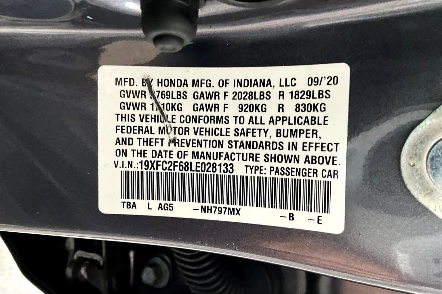 Certified 2020 Honda Civic LX image 64