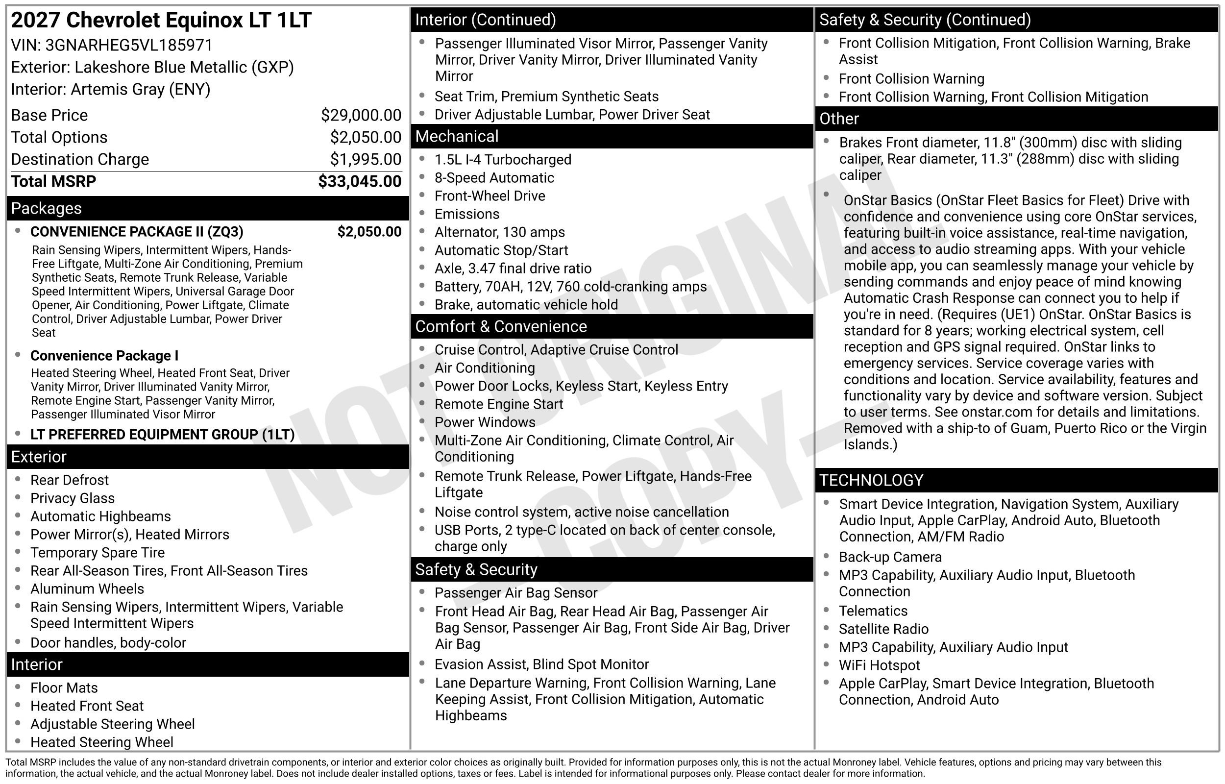 New 2027 Chevrolet Equinox LT w/ Convenience Package II FWD image 3