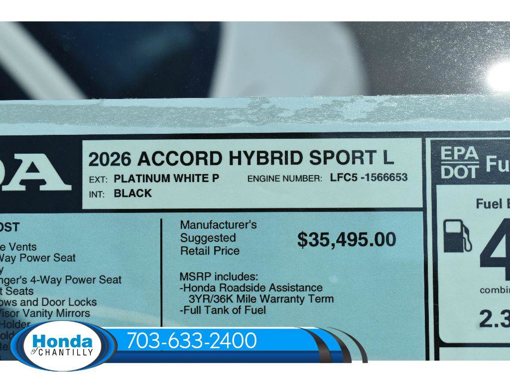 New 2026 Honda Accord Hybrid Sport-L FWD image 36