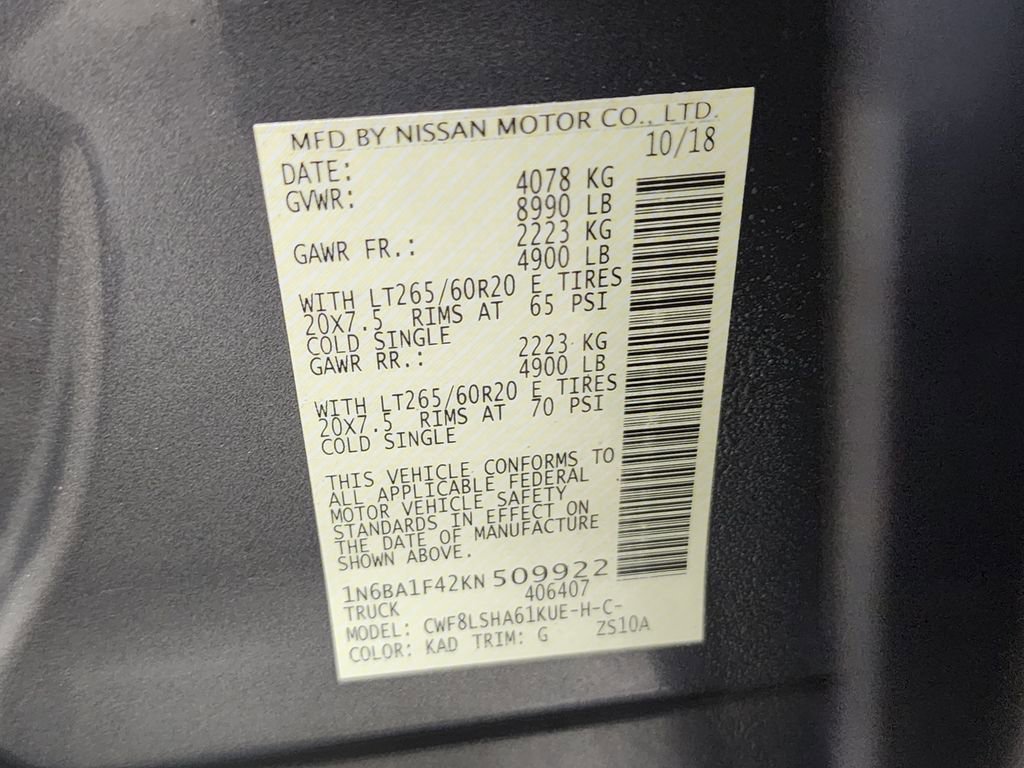 Used 2019 Nissan Titan SV w/ SV Convenience Package AWD/4WD image 41