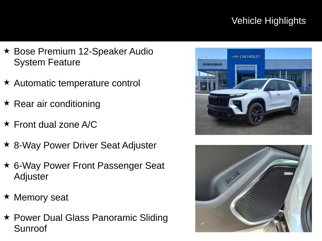 Used 2026 Chevrolet Traverse RS w/ LPO, Floor Liner Package AWD/4WD image 13