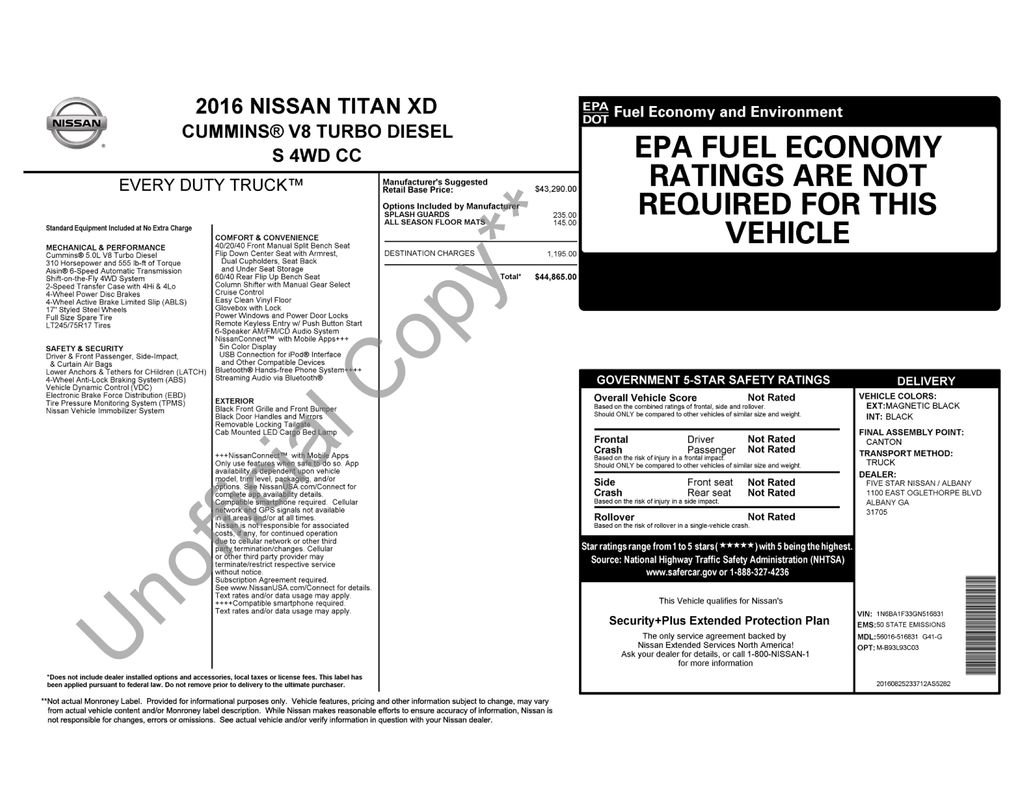 Used 2016 Nissan Titan S AWD/4WD image 2