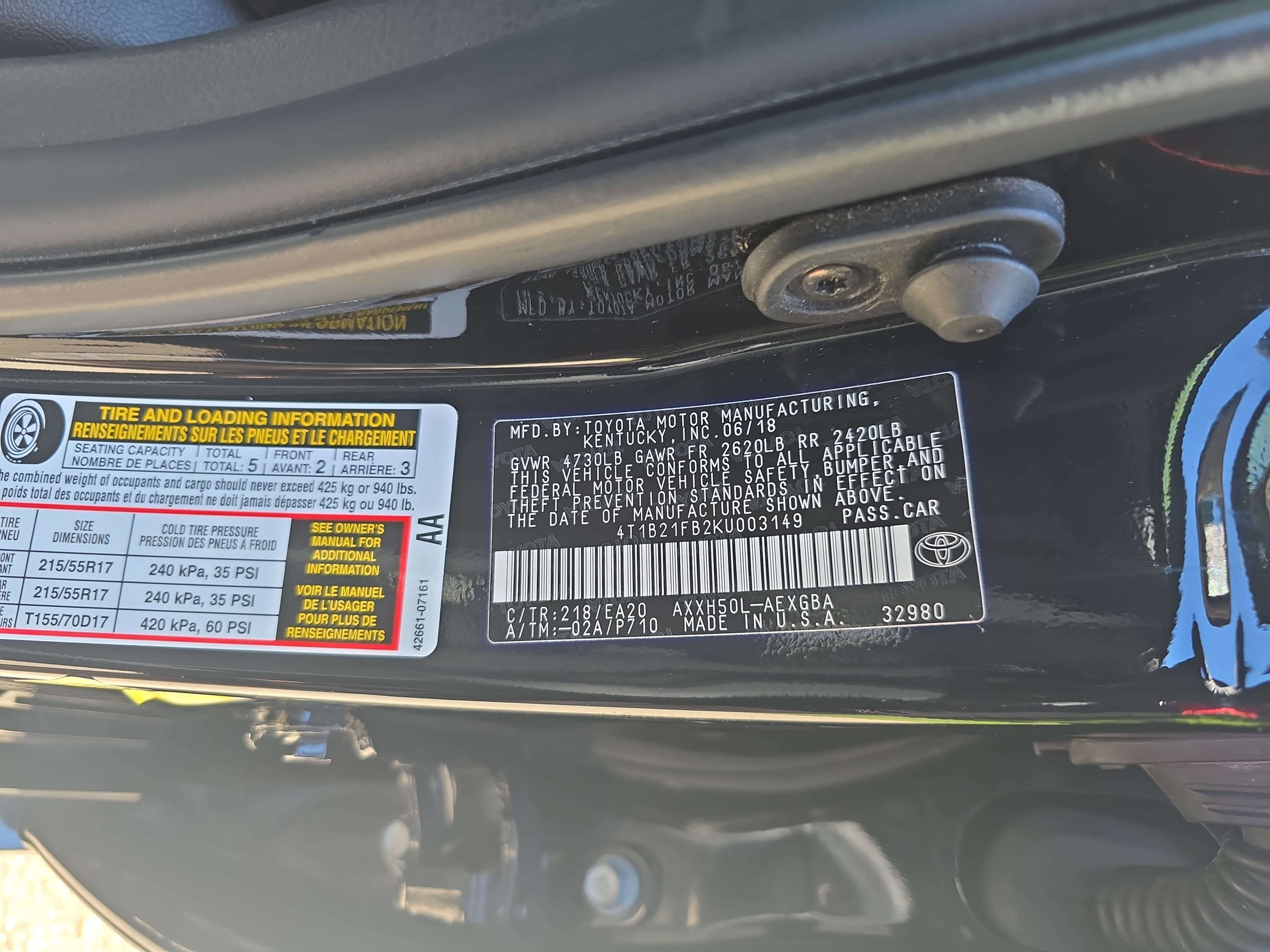 Used 2019 Toyota Avalon XLE w/ Moonroof Package FWD image 36