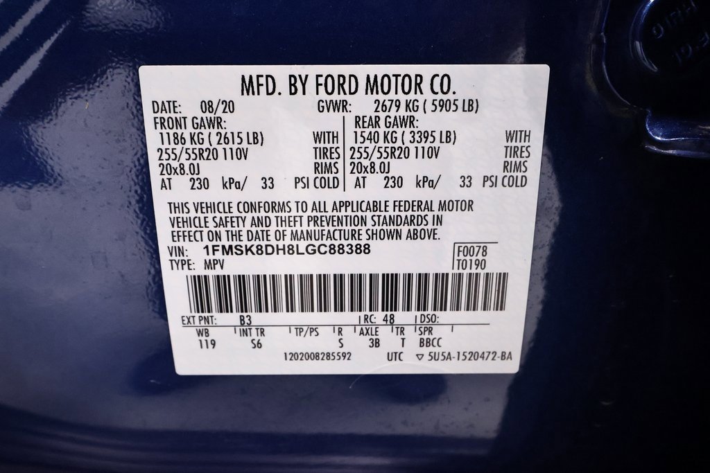 Certified 2020 Ford Explorer XLT w/ Equipment Group 202A image 47