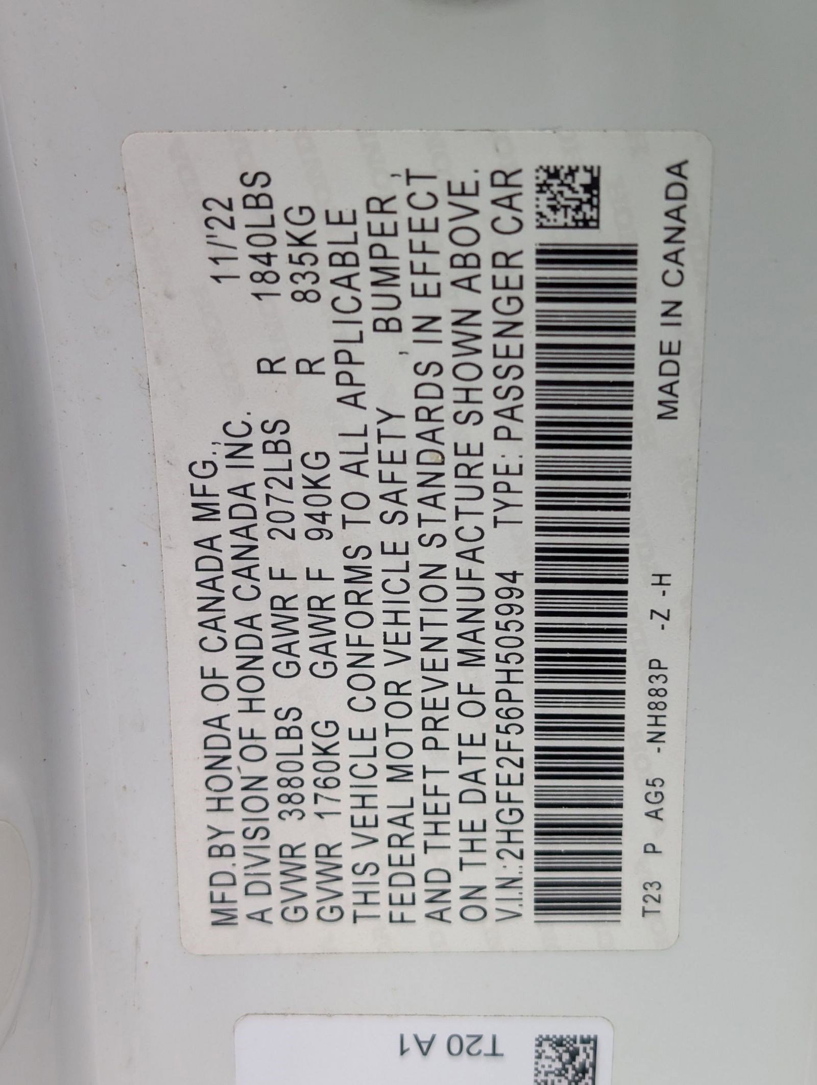 Certified 2023 Honda Civic Sport image 21