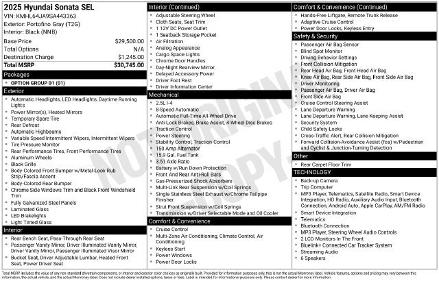 Used 2025 Hyundai Sonata SEL AWD/4WD image 5