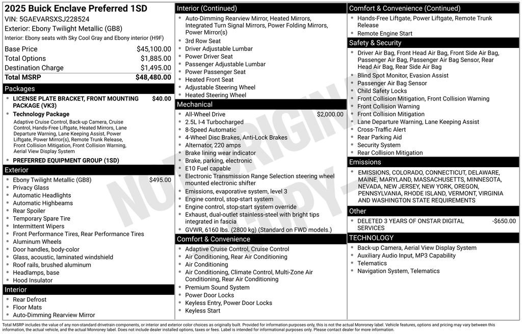 Used 2025 Buick Enclave Preferred image 3