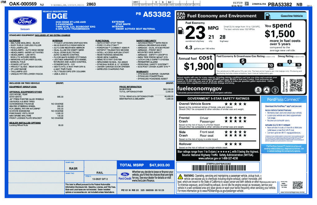 Used 2023 Ford Edge ST-Line AWD/4WD image 2