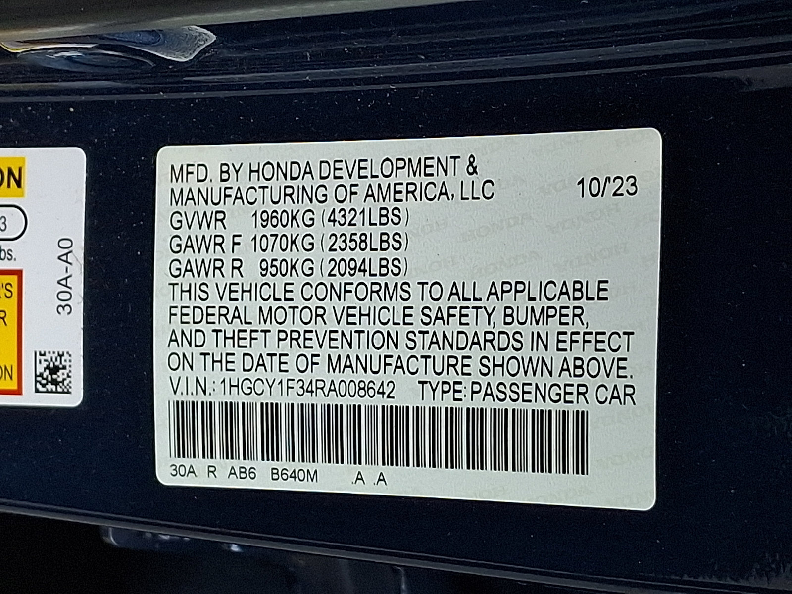 Certified 2024 Honda Accord EX image 28