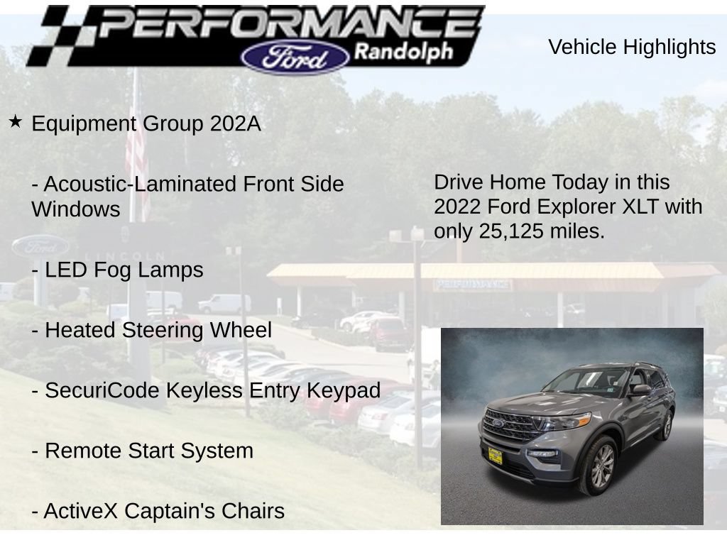Used 2022 Ford Explorer XLT w/ Equipment Group 202A AWD/4WD image 8